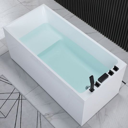 Acrylic Soaking Tub with Left Drain in White Rectangle Freestanding Bathtub Clearhalo 'Bathroom Remodel & Bathroom Fixtures' 'Bathtubs' 'Home Improvement' 'home_improvement' 'home_improvement_bathtubs' 'Showers & Bathtubs' 1200x1200_b08a92d6-621b-466c-b4f0-23d030f1e615