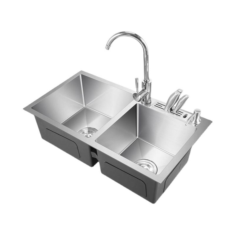 Kitchen Sink Soundproof Design Stainless Steel Drop-In Kitchen Sink Clearhalo 'Home Improvement' 'home_improvement' 'home_improvement_kitchen_sinks' 'Kitchen Remodel & Kitchen Fixtures' 'Kitchen Sinks & Faucet Components' 'Kitchen Sinks' 'kitchen_sinks' 1200x1200_b0998193-c548-4ec8-bb3c-a04205384498