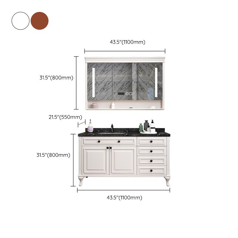 Traditional Bathroom Vanity Set Wood Mirror and Faucet Included Freestanding Bath Vanity Clearhalo 'Bathroom Remodel & Bathroom Fixtures' 'Bathroom Vanities' 'bathroom_vanities' 'Home Improvement' 'home_improvement' 'home_improvement_bathroom_vanities' 1200x1200_b0a2a473-b3ca-4edd-a81c-6e57bd31266a