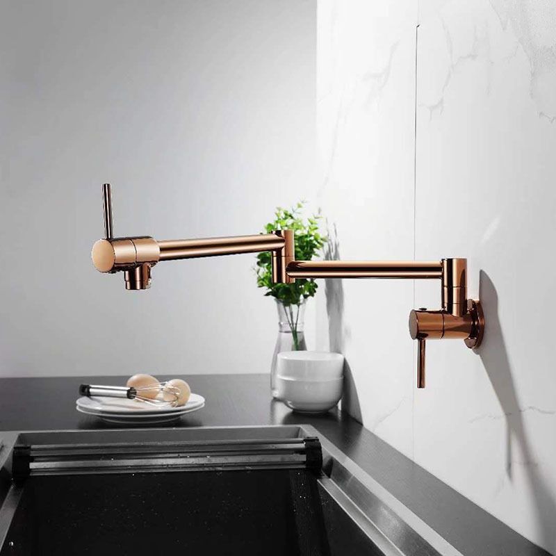 Contemporary Single Handle Bar Faucet Wall-mounted Pot Filler Clearhalo 'Home Improvement' 'home_improvement' 'home_improvement_kitchen_faucets' 'Kitchen Faucets' 'Kitchen Remodel & Kitchen Fixtures' 'Kitchen Sinks & Faucet Components' 'kitchen_faucets' 1200x1200_b0a5adf4-e714-47a4-8a68-be59a5c68e40
