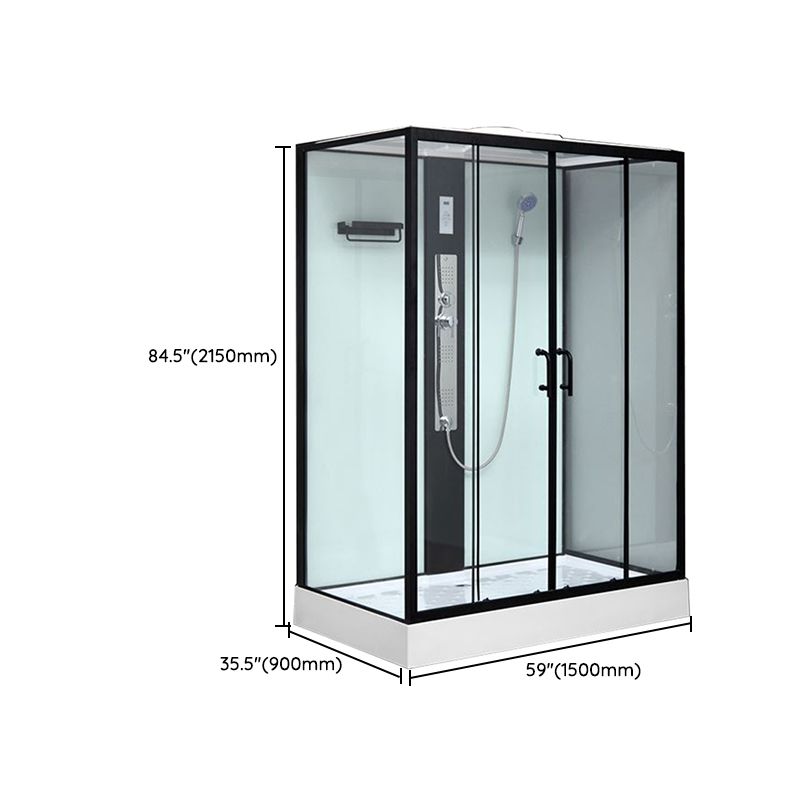 Framed Single Sliding Shower Stall Rectangle Frosted Shower Stall Clearhalo 'Bathroom Remodel & Bathroom Fixtures' 'Home Improvement' 'home_improvement' 'home_improvement_shower_stalls_enclosures' 'Shower Stalls & Enclosures' 'shower_stalls_enclosures' 'Showers & Bathtubs' 1200x1200_b0aab721-2461-4d3a-8003-58c1bcd94645