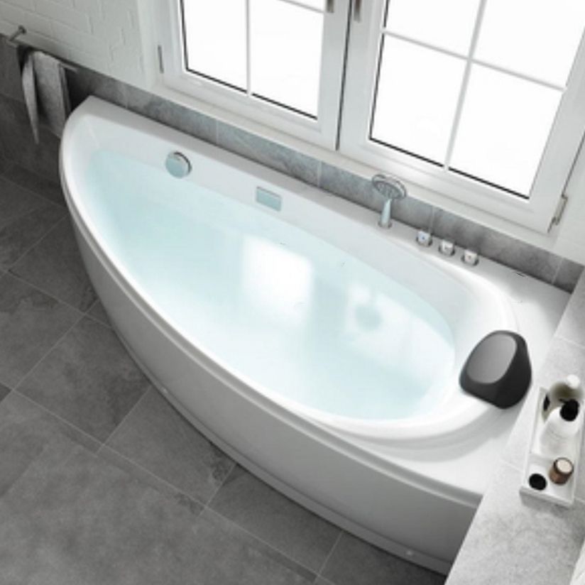 Acrylic Corner Modern Bathtub Acrylic White Soaking Back to Wall Bath Clearhalo 'Bathroom Remodel & Bathroom Fixtures' 'Bathtubs' 'Home Improvement' 'home_improvement' 'home_improvement_bathtubs' 'Showers & Bathtubs' 1200x1200_b0cb8ba5-623a-4484-80b3-ec094c5e2a48