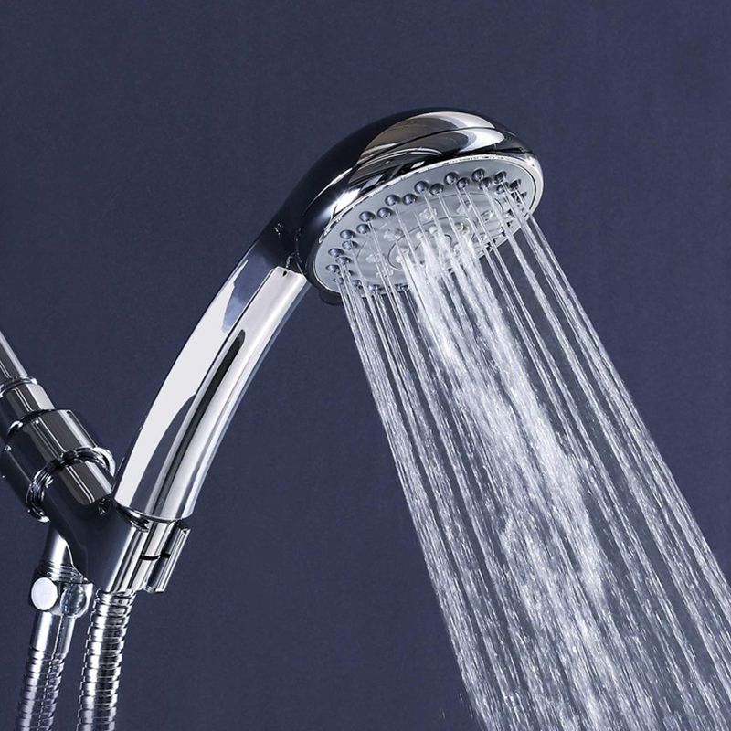 Round Handheld Shower Head in Silver Leak Resistant Wall-Mount Showerhead Clearhalo 'Bathroom Remodel & Bathroom Fixtures' 'Home Improvement' 'home_improvement' 'home_improvement_shower_heads' 'Shower Heads' 'shower_heads' 'Showers & Bathtubs Plumbing' 'Showers & Bathtubs' 1200x1200_b0d91a4e-f323-4d1a-af6c-23880252654a