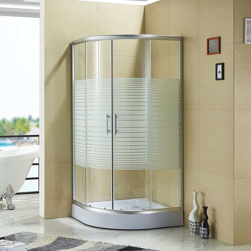 Double Sliding Shower Enclosure Semi-Frameless Corner Shower Enclosure Clearhalo 'Bathroom Remodel & Bathroom Fixtures' 'Home Improvement' 'home_improvement' 'home_improvement_shower_stalls_enclosures' 'Shower Stalls & Enclosures' 'shower_stalls_enclosures' 'Showers & Bathtubs' 1200x1200_b0de4d9d-59d9-45c6-9527-6a8ffdffb4d2