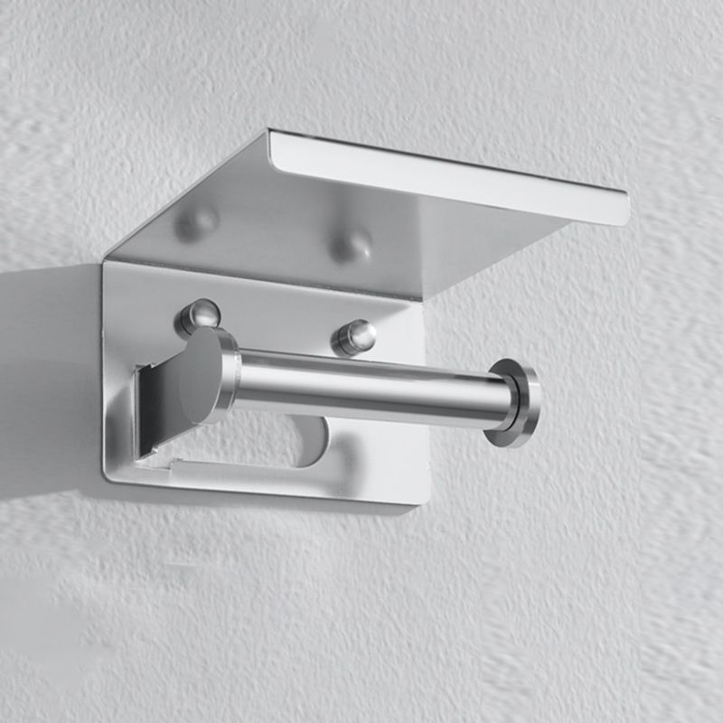 Silver Metal Bathroom Hardware Set 4 - Piece Bath Hardware Set Clearhalo 'Bathroom Hardware Sets' 'Bathroom Hardware' 'Bathroom Remodel & Bathroom Fixtures' 'bathroom_hardware_sets' 'Home Improvement' 'home_improvement' 'home_improvement_bathroom_hardware_sets' 1200x1200_b0e948b3-e03b-41e2-b70d-e0bbf1b2a033