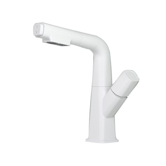 Modern Faucet Rotary Handle Pull-out Lifting Single Hole Faucet Clearhalo 'Bathroom Remodel & Bathroom Fixtures' 'Bathroom Sink Faucets' 'Bathroom Sinks & Faucet Components' 'bathroom_sink_faucets' 'Home Improvement' 'home_improvement' 'home_improvement_bathroom_sink_faucets' 1200x1200_b0edb344-66dc-4e9e-a181-c89c3522cd96