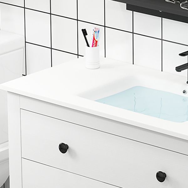 Freestanding Vanity Drawers Single Sink Rectangle Wood Frame Bathroom Vanity with Mirror Clearhalo 'Bathroom Remodel & Bathroom Fixtures' 'Bathroom Vanities' 'bathroom_vanities' 'Home Improvement' 'home_improvement' 'home_improvement_bathroom_vanities' 1200x1200_b0f886df-dc5f-46d6-b3f4-910ca3c6caaf
