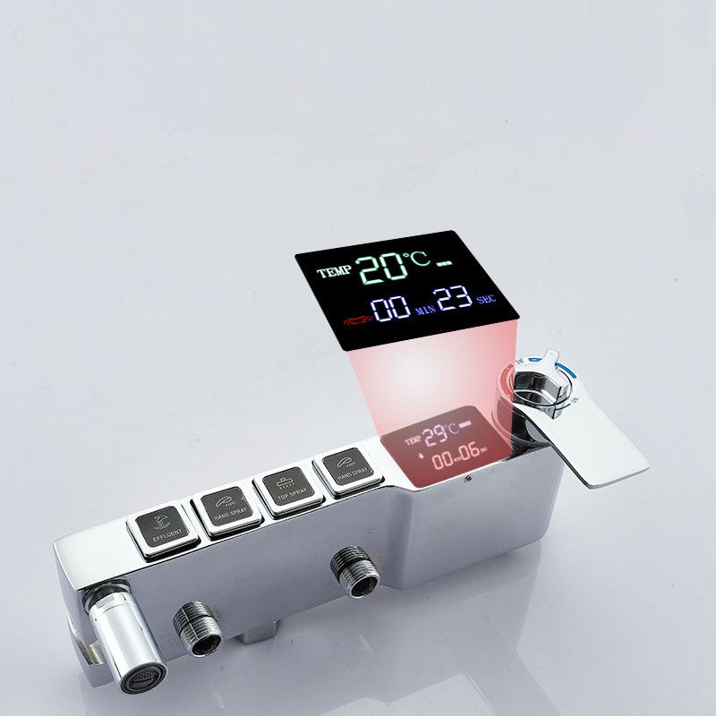 Shower System Square Rain Jet Massage Adjustable Spray Pattern Wall Mounted Shower Trim Clearhalo 'Bathroom Remodel & Bathroom Fixtures' 'Home Improvement' 'home_improvement' 'home_improvement_shower_faucets' 'Shower Faucets & Systems' 'shower_faucets' 'Showers & Bathtubs Plumbing' 'Showers & Bathtubs' 1200x1200_b10fb2a3-ddae-47bf-a906-5c7522d93796