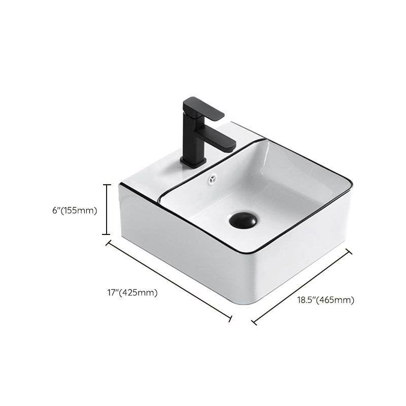 Modern Bathroom Sink Porcelain Rectangular with Overflow and Drain Assembly Basin Sink Clearhalo 'Bathroom Remodel & Bathroom Fixtures' 'Bathroom Sinks & Faucet Components' 'Bathroom Sinks' 'bathroom_sink' 'Home Improvement' 'home_improvement' 'home_improvement_bathroom_sink' 1200x1200_b124bf1e-ceac-4185-82df-33c3135bf0df