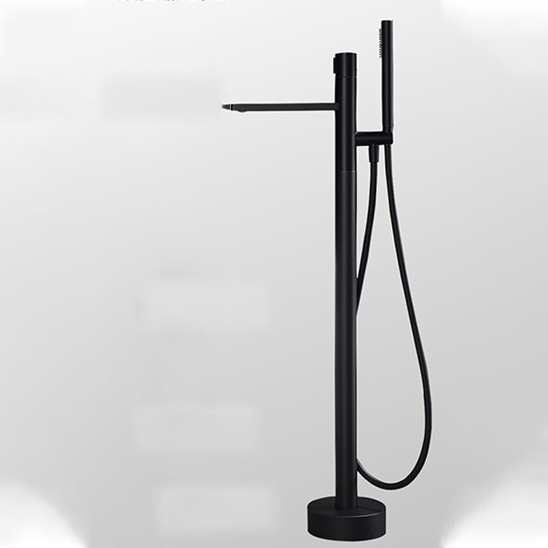 Contemporary Bathroom Faucet Floor Mounted Copper One Handle Fixed Freestanding Faucet Clearhalo 'Bathroom Remodel & Bathroom Fixtures' 'Bathtub Faucets' 'bathtub_faucets' 'Home Improvement' 'home_improvement' 'home_improvement_bathtub_faucets' 1200x1200_b12a002d-2e4a-432b-aab2-b2d645a0defc