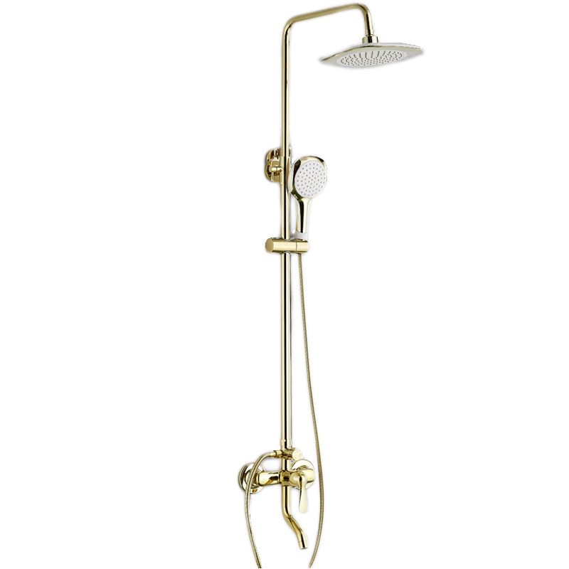Contemporary Shower Head Combo Gold Wall Mounted Shower System Clearhalo 'Bathroom Remodel & Bathroom Fixtures' 'Home Improvement' 'home_improvement' 'home_improvement_shower_faucets' 'Shower Faucets & Systems' 'shower_faucets' 'Showers & Bathtubs Plumbing' 'Showers & Bathtubs' 1200x1200_b14c5d1c-d0d0-4518-a1c7-c1c717a29b1d