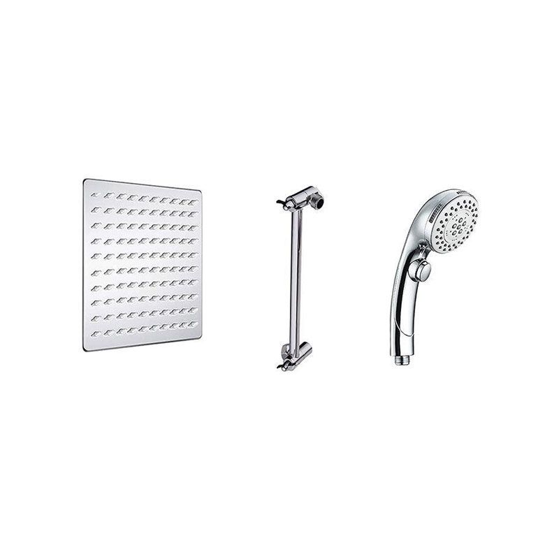 Stainless Steel 8 Inch Shower Set 5 Sprays Hand-Held Shower Head Shower Arm Clearhalo 'Bathroom Remodel & Bathroom Fixtures' 'Home Improvement' 'home_improvement' 'home_improvement_shower_heads' 'Shower Heads' 'shower_heads' 'Showers & Bathtubs Plumbing' 'Showers & Bathtubs' 1200x1200_b177a786-f69e-4704-b5cc-303a960a1a80