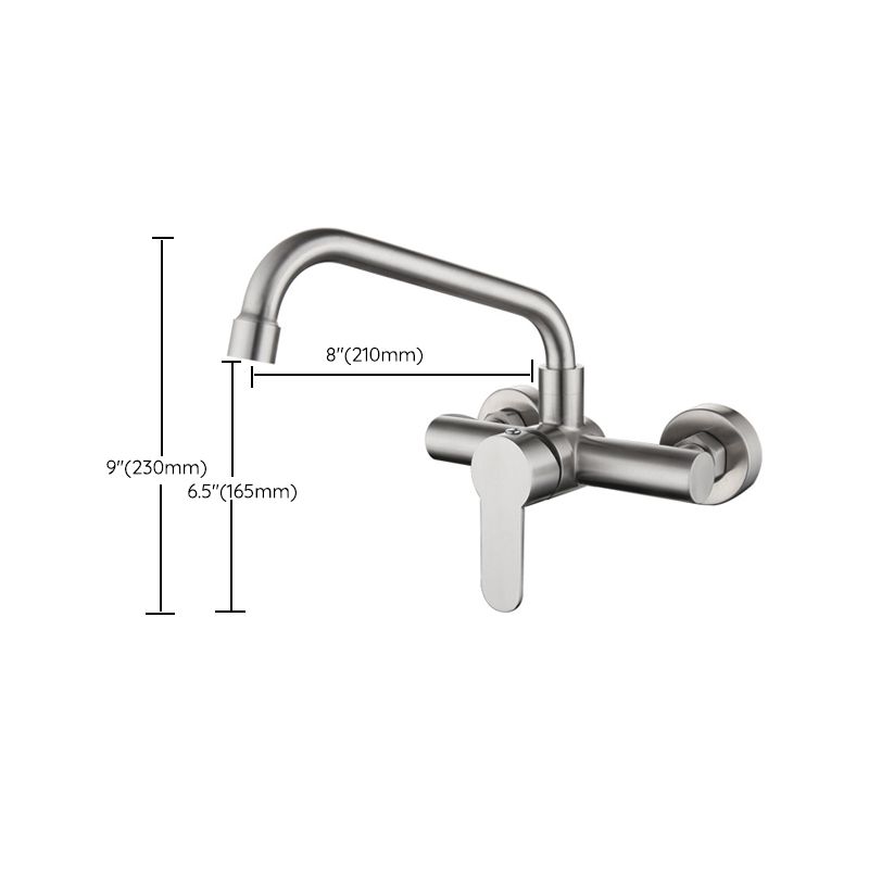 Contemporary 2-Function Kitchen Faucet 1-Handle Faucet with Stainless Steel Clearhalo 'Home Improvement' 'home_improvement' 'home_improvement_kitchen_faucets' 'Kitchen Faucets' 'Kitchen Remodel & Kitchen Fixtures' 'Kitchen Sinks & Faucet Components' 'kitchen_faucets' 1200x1200_b198c4e1-e503-4943-b35e-e06e4d9d0ace