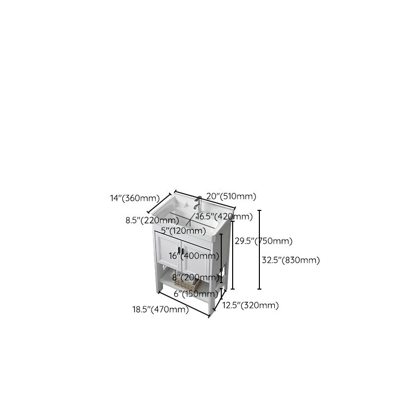 Bathroom Sink Vanity Drawers Doors Mirror Shelf Storage Vanity with Faucet Clearhalo 'Bathroom Remodel & Bathroom Fixtures' 'Bathroom Vanities' 'bathroom_vanities' 'Home Improvement' 'home_improvement' 'home_improvement_bathroom_vanities' 1200x1200_b1a52cf1-65ec-447c-a74b-02bbcc1ad28b