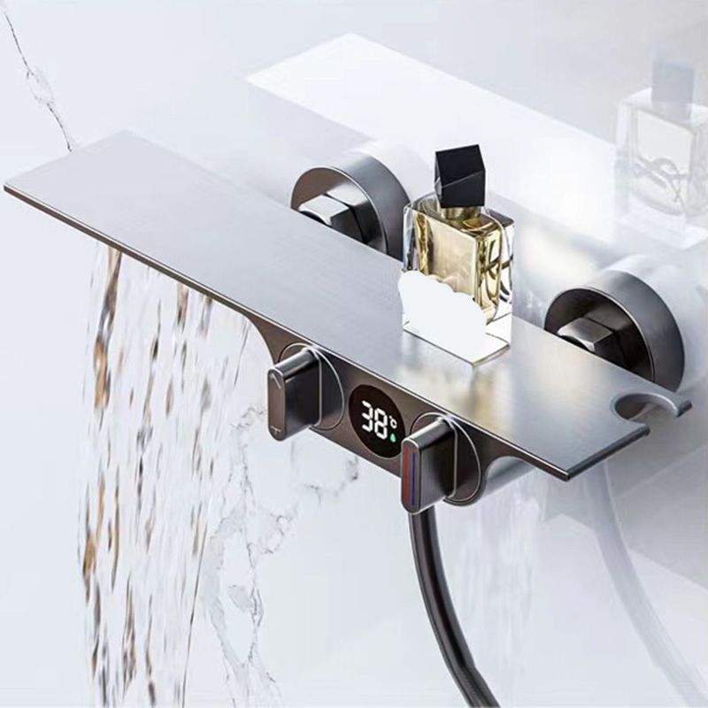 Modern Faucets Copper 2-Handle and 4-Hole Wall Mounted Bath Faucet Trim Clearhalo 'Bathroom Remodel & Bathroom Fixtures' 'Bathtub Faucets' 'bathtub_faucets' 'Home Improvement' 'home_improvement' 'home_improvement_bathtub_faucets' 1200x1200_b1a7f7f4-d2e1-4b99-b606-cd15ae4c44c4
