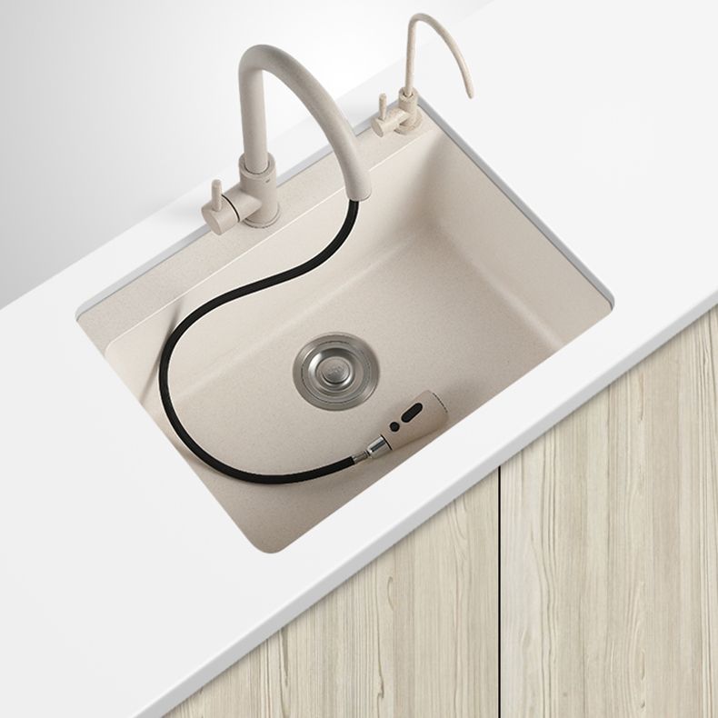 White Quartz Kitchen Sink Rectangle Single Bowl Sink with Basket Strainer Clearhalo 'Home Improvement' 'home_improvement' 'home_improvement_kitchen_sinks' 'Kitchen Remodel & Kitchen Fixtures' 'Kitchen Sinks & Faucet Components' 'Kitchen Sinks' 'kitchen_sinks' 1200x1200_b1bb2ba6-2fb2-47a8-a88c-e77e0dd02272