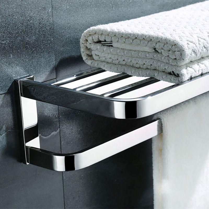 Polished Chrome Modern Bathroom Accessory Set in Stainless Steel Towel Bar/Soap Dish Clearhalo 'Bathroom Hardware Sets' 'Bathroom Hardware' 'Bathroom Remodel & Bathroom Fixtures' 'bathroom_hardware_sets' 'Home Improvement' 'home_improvement' 'home_improvement_bathroom_hardware_sets' 1200x1200_b1cfd24d-d6ef-4d25-a82c-90c814dcce97