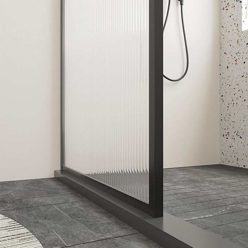 Black Full Frame Stainless Steel Glass Shower Screen, Fixed Semi Isolated Shower Screen Clearhalo 'Bathroom Remodel & Bathroom Fixtures' 'Home Improvement' 'home_improvement' 'home_improvement_shower_tub_doors' 'Shower and Tub Doors' 'shower_tub_doors' 'Showers & Bathtubs' 1200x1200_b1eb8d99-ac6d-417c-9615-1718b7c81478
