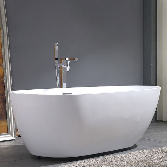 Freestanding Soaking Bathtub White Center Drain Acrylic Bath Tub Clearhalo 'Bathroom Remodel & Bathroom Fixtures' 'Bathtubs' 'Home Improvement' 'home_improvement' 'home_improvement_bathtubs' 'Showers & Bathtubs' 1200x1200_b2058115-ffbb-4b4b-a118-2b828fd86f95