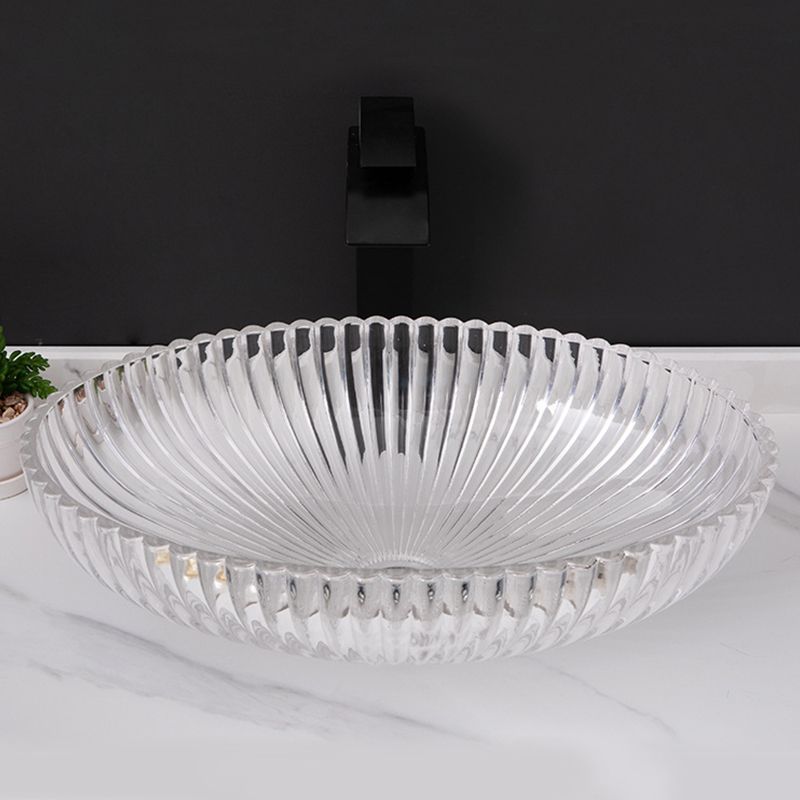 Glass No Craftsmanship Trough Bathroom Sink Modern Bathroom Sink with Basin Clearhalo 'Bathroom Remodel & Bathroom Fixtures' 'Bathroom Sinks & Faucet Components' 'Bathroom Sinks' 'bathroom_sink' 'Home Improvement' 'home_improvement' 'home_improvement_bathroom_sink' 1200x1200_b209c3ba-9b63-474e-95a5-8dc5ac012db5