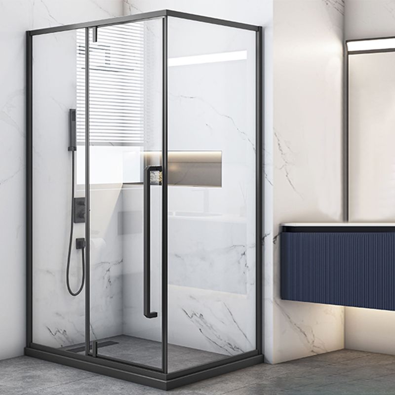 Grey Framed Shower Bath Door Pivot Transparent Tempered Shower Doors Clearhalo 'Bathroom Remodel & Bathroom Fixtures' 'Home Improvement' 'home_improvement' 'home_improvement_shower_tub_doors' 'Shower and Tub Doors' 'shower_tub_doors' 'Showers & Bathtubs' 1200x1200_b22b504b-0f9f-4d2f-8d8d-3a04af67ea6f