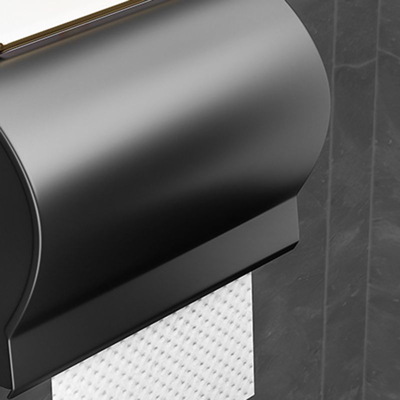 Black Aluminum Bathroom Accessory Set Modern Bath Shelf/ Towel Bar & Paper Holder Clearhalo 'Bathroom Hardware Sets' 'Bathroom Hardware' 'Bathroom Remodel & Bathroom Fixtures' 'bathroom_hardware_sets' 'Home Improvement' 'home_improvement' 'home_improvement_bathroom_hardware_sets' 1200x1200_b23ca4e7-05c2-4122-b924-ed2c47104cc1