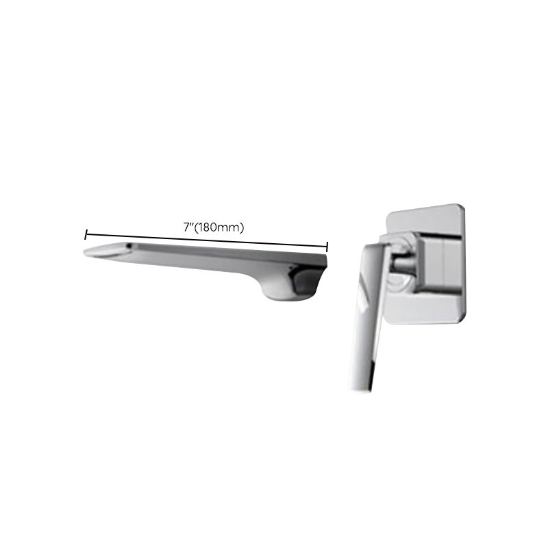 Modern Bathtub Faucet Copper Fixed Lever Handle Wall Mounted Bathroom Faucet Clearhalo 'Bathroom Remodel & Bathroom Fixtures' 'Bathtub Faucets' 'bathtub_faucets' 'Home Improvement' 'home_improvement' 'home_improvement_bathtub_faucets' 1200x1200_b269bfd6-e2b3-4476-a4b0-f459999dee23