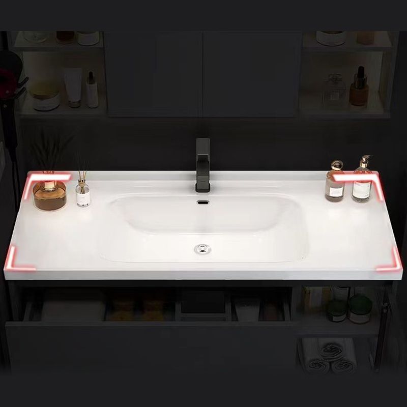 Contemporary Sink Cabinet Metal Gray Wall-Mounted Bathroom Vanity Set Clearhalo 'Bathroom Remodel & Bathroom Fixtures' 'Bathroom Vanities' 'bathroom_vanities' 'Home Improvement' 'home_improvement' 'home_improvement_bathroom_vanities' 1200x1200_b27c3460-5f85-4106-b044-b37f5a70b019