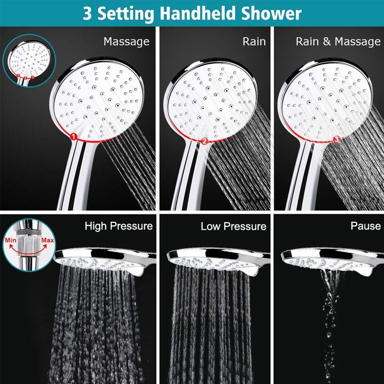 Square Dual Shower Head Traditional Wall Mounted Metal Dual Shower Head Clearhalo 'Bathroom Remodel & Bathroom Fixtures' 'Home Improvement' 'home_improvement' 'home_improvement_shower_heads' 'Shower Heads' 'shower_heads' 'Showers & Bathtubs Plumbing' 'Showers & Bathtubs' 1200x1200_b2ab7677-f676-468a-b75e-ed29f0ea57d7