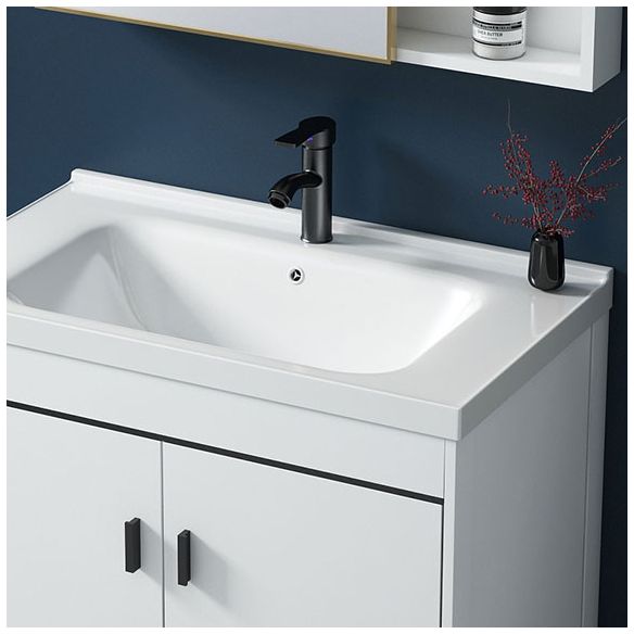 Modern Sink Vanity Free-standing Standard White Vanity Cabinet Clearhalo 'Bathroom Remodel & Bathroom Fixtures' 'Bathroom Vanities' 'bathroom_vanities' 'Home Improvement' 'home_improvement' 'home_improvement_bathroom_vanities' 1200x1200_b2bd1413-8cda-49c3-8800-423602140030