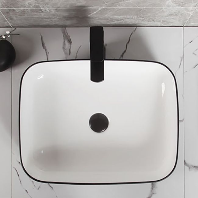 Contemporary Bathroom Sink Porcelain Pop-Up Drain Rectangular Vessel Bathroom Sink Clearhalo 'Bathroom Remodel & Bathroom Fixtures' 'Bathroom Sinks & Faucet Components' 'Bathroom Sinks' 'bathroom_sink' 'Home Improvement' 'home_improvement' 'home_improvement_bathroom_sink' 1200x1200_b2c4a4d5-6019-4c4c-8580-7231909861fe