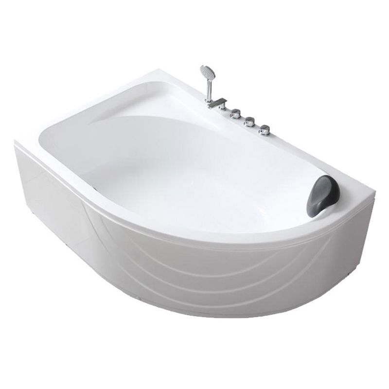 Modern White Corner Bath Acrylic Center-Back Soaking Bathtub Clearhalo 'Bathroom Remodel & Bathroom Fixtures' 'Bathtubs' 'Home Improvement' 'home_improvement' 'home_improvement_bathtubs' 'Showers & Bathtubs' 1200x1200_b2d6c5e3-8ed8-40dc-b592-3235ca455ef8
