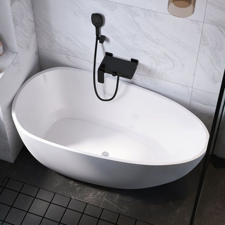 Antique Finish Soaking Bathtub Back to Wall Oval Modern Bath Tub Clearhalo 'Bathroom Remodel & Bathroom Fixtures' 'Bathtubs' 'Home Improvement' 'home_improvement' 'home_improvement_bathtubs' 'Showers & Bathtubs' 1200x1200_b2d90f64-5fca-40ed-8380-b722a6709a23