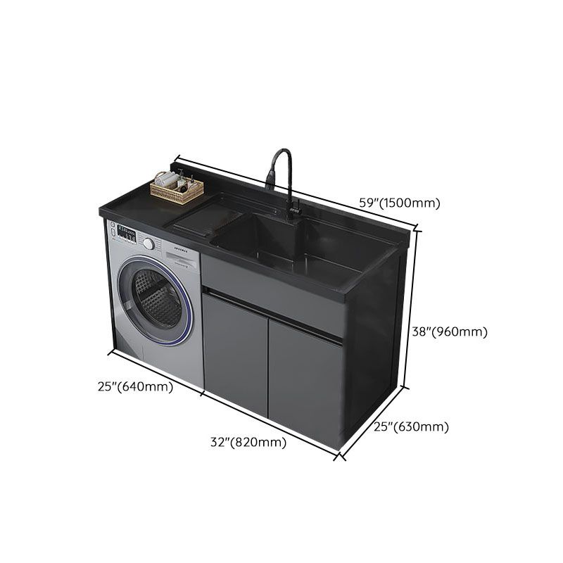 Metal Modern Freestanding Bathroom Vanity Set with Sink Faucet Clearhalo 'Bathroom Remodel & Bathroom Fixtures' 'Bathroom Vanities' 'bathroom_vanities' 'Home Improvement' 'home_improvement' 'home_improvement_bathroom_vanities' 1200x1200_b2d93ed1-9c7c-456e-9c94-436306260b3b