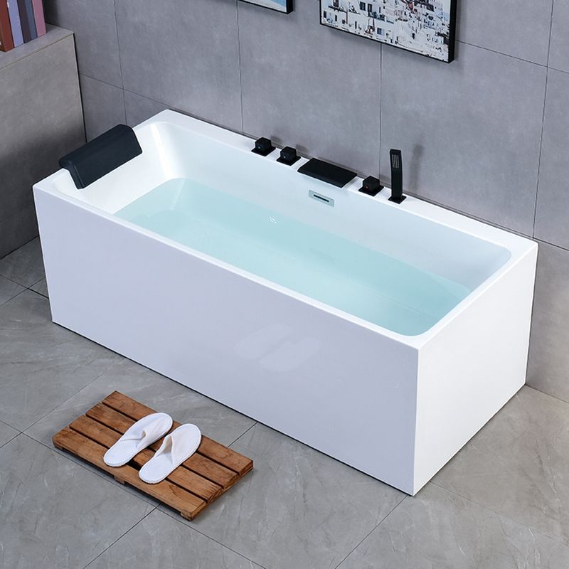 Modern Rectangular Bathtub Center White Freestanding Acrylic Bath Clearhalo 'Bathroom Remodel & Bathroom Fixtures' 'Bathtubs' 'Home Improvement' 'home_improvement' 'home_improvement_bathtubs' 'Showers & Bathtubs' 1200x1200_b2dcfbe7-5068-47ea-ad8b-54268b054325