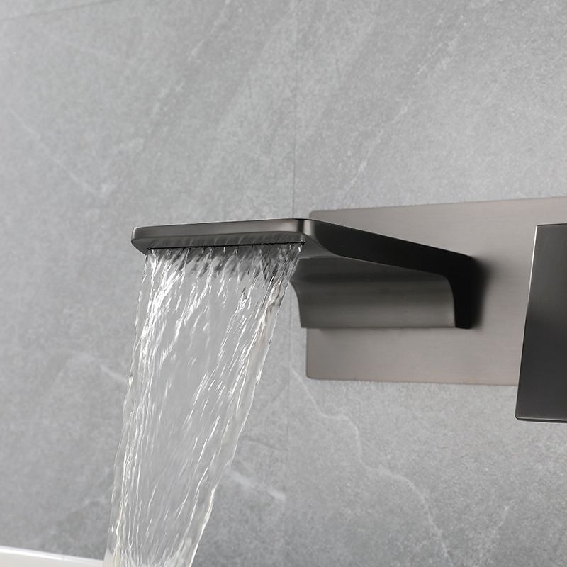 Square Single Handle Bathroom Faucet Single Hole Wall Mounted Bathroom Faucet Clearhalo 'Bathroom Remodel & Bathroom Fixtures' 'Bathroom Sink Faucets' 'Bathroom Sinks & Faucet Components' 'bathroom_sink_faucets' 'Home Improvement' 'home_improvement' 'home_improvement_bathroom_sink_faucets' 1200x1200_b2dd54e9-183f-41f9-971b-98deea15bc65