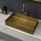Contemporary Bathroom Sink Metal Rectangular Vessel Bathroom Sink with ...