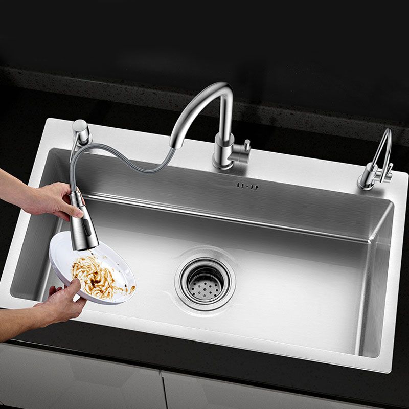 Classic Style Kitchen Sink Stainless Steel 3 Holes Kitchen Sink with Drain Strainer Kit Clearhalo 'Home Improvement' 'home_improvement' 'home_improvement_kitchen_sinks' 'Kitchen Remodel & Kitchen Fixtures' 'Kitchen Sinks & Faucet Components' 'Kitchen Sinks' 'kitchen_sinks' 1200x1200_b2eb7012-e1e4-4e0c-afb9-d17578585aff
