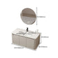 2 Doors Bathroom Vanity Metal Frame Mirror Wall Mounted Glam Cream Single Sink Vanity Clearhalo 'Bathroom Remodel & Bathroom Fixtures' 'Bathroom Vanities' 'bathroom_vanities' 'Home Improvement' 'home_improvement' 'home_improvement_bathroom_vanities' 1200x1200_b3169140-7d7b-4ec8-8365-202e4e2caf5c