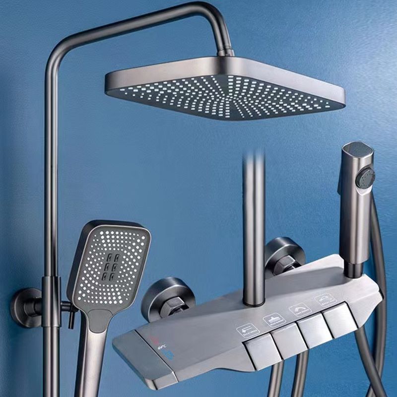 Modern Adjustable Swivel Shower Metal Shower Head Shower Faucet on Wall Clearhalo 'Bathroom Remodel & Bathroom Fixtures' 'Home Improvement' 'home_improvement' 'home_improvement_shower_faucets' 'Shower Faucets & Systems' 'shower_faucets' 'Showers & Bathtubs Plumbing' 'Showers & Bathtubs' 1200x1200_b317488a-44d9-4d23-a79e-318badc12f46