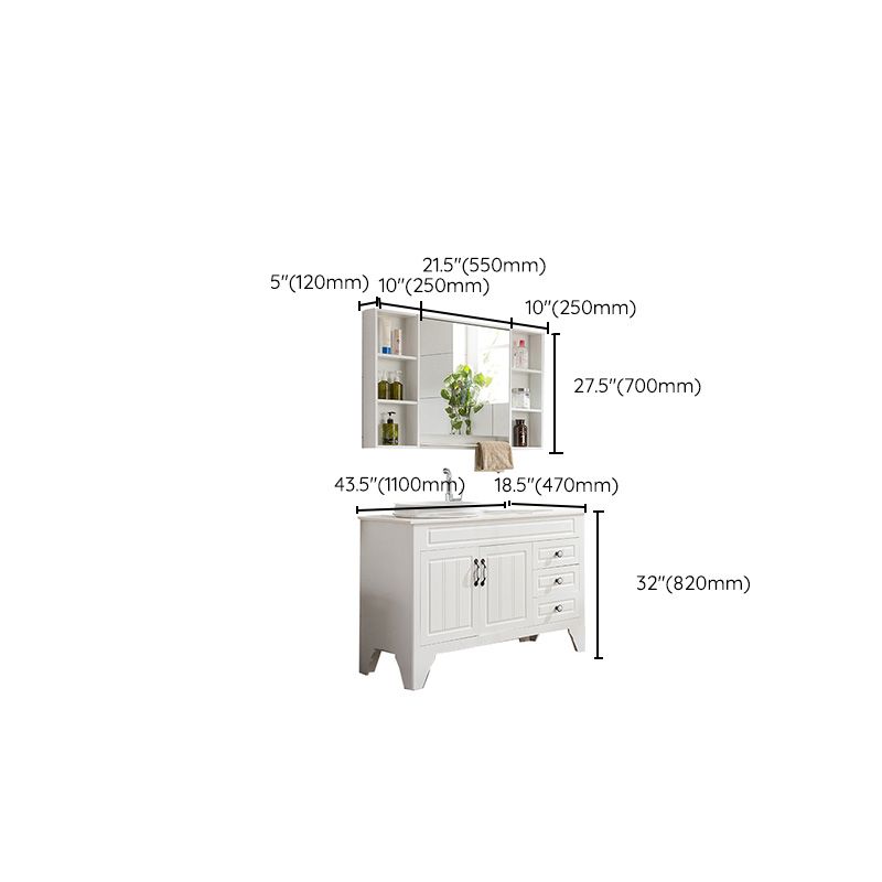 Wood Modern Sink Vanity Freestanding Bathroom Vanity with Mirror Clearhalo 'Bathroom Remodel & Bathroom Fixtures' 'Bathroom Vanities' 'bathroom_vanities' 'Home Improvement' 'home_improvement' 'home_improvement_bathroom_vanities' 1200x1200_b3220d2f-a745-4c9a-8106-537c986a83a4