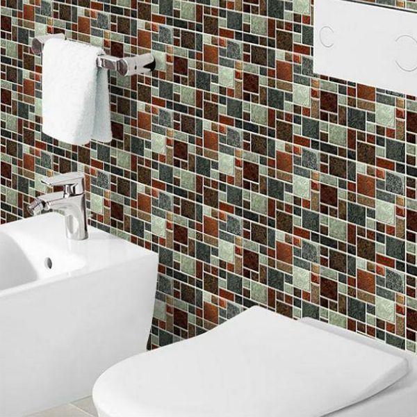 Mosaic Tile Wallpaper PVC Waterproof Peel and Stick Wall Tile with Square Shape Clearhalo 'Flooring 'Home Improvement' 'home_improvement' 'home_improvement_peel_stick_blacksplash' 'Peel & Stick Backsplash Tile' 'peel_stick_blacksplash' 'Walls & Ceilings' Walls and Ceiling' 1200x1200_b3247cb2-4a1a-4523-815a-43590dc0ca4d