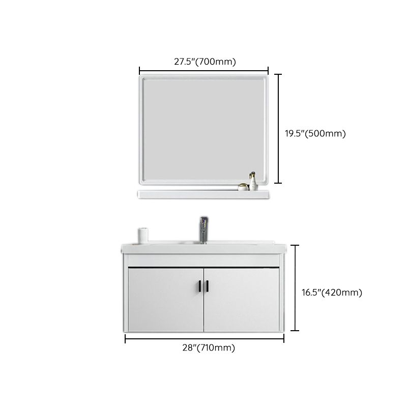 Contemporary Sink Vanity Solid Color Mirror Cabinet Space Saver Vanity for Bathroom Clearhalo 'Bathroom Remodel & Bathroom Fixtures' 'Bathroom Vanities' 'bathroom_vanities' 'Home Improvement' 'home_improvement' 'home_improvement_bathroom_vanities' 1200x1200_b33a4d1c-43e4-4f99-9adb-8635dc2303d2