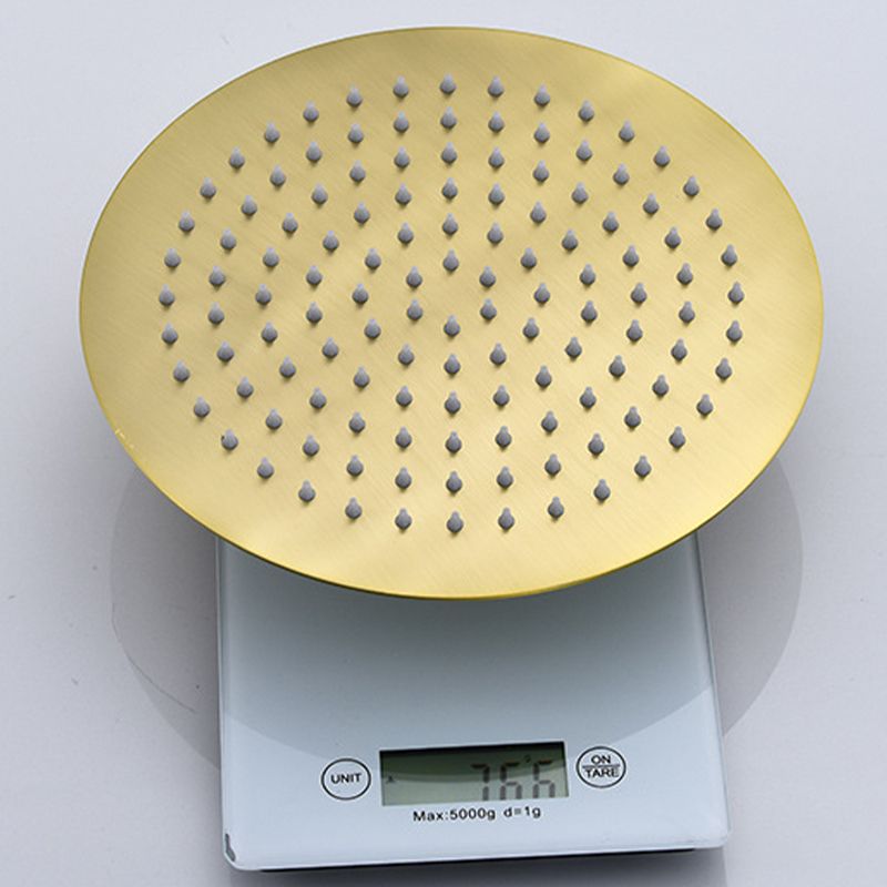 Polished Brass Round Fixed Shower Head Stainless Steel Wall-Mount Showerhead Clearhalo 'Bathroom Remodel & Bathroom Fixtures' 'Home Improvement' 'home_improvement' 'home_improvement_shower_heads' 'Shower Heads' 'shower_heads' 'Showers & Bathtubs Plumbing' 'Showers & Bathtubs' 1200x1200_b34462d9-28bc-494e-b1cd-fdd4cbadac02