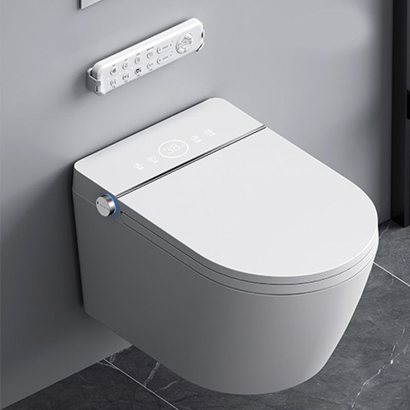 Contemporary Wall Hung Toilet Set in White Finish with Heated Seat Clearhalo 'Bathroom Remodel & Bathroom Fixtures' 'Bidets' 'Home Improvement' 'home_improvement' 'home_improvement_bidets' 'Toilets & Bidets' 1200x1200_b344f30c-30ee-4da0-8c42-9a5e0adaa223