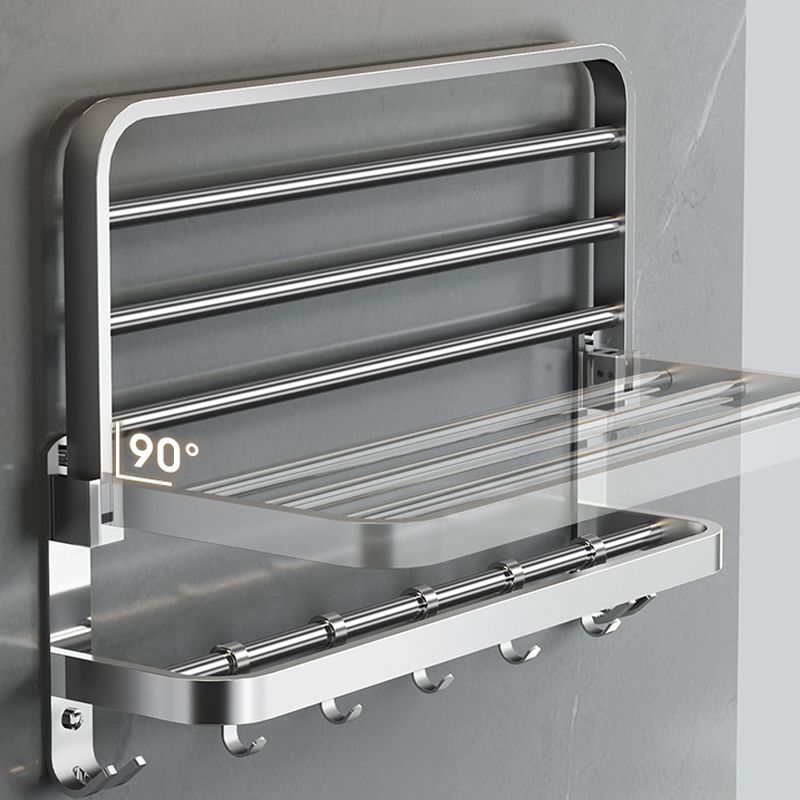 Polished Chrome Modern Bathroom Accessory Set in Stainless with Bath Shelf/Towel Bar Clearhalo 'Bathroom Hardware Sets' 'Bathroom Hardware' 'Bathroom Remodel & Bathroom Fixtures' 'bathroom_hardware_sets' 'Home Improvement' 'home_improvement' 'home_improvement_bathroom_hardware_sets' 1200x1200_b35cb380-07b5-49d9-b652-fe5442c5da2a