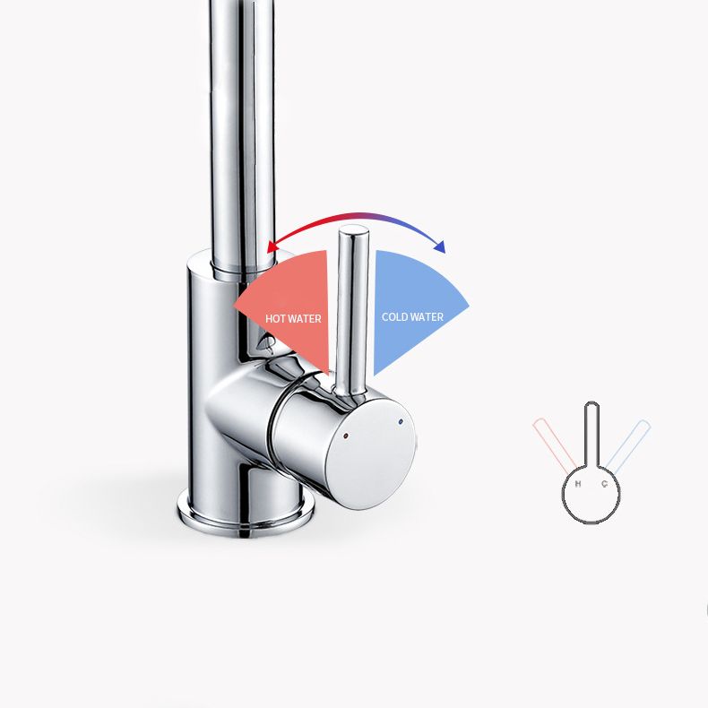 Contemporary Faucet Copper Single Handle High Arc Faucet for Kitchen Clearhalo 'Home Improvement' 'home_improvement' 'home_improvement_kitchen_faucets' 'Kitchen Faucets' 'Kitchen Remodel & Kitchen Fixtures' 'Kitchen Sinks & Faucet Components' 'kitchen_faucets' 1200x1200_b362c1dd-b80d-4bab-b3be-454b0a4fcce3