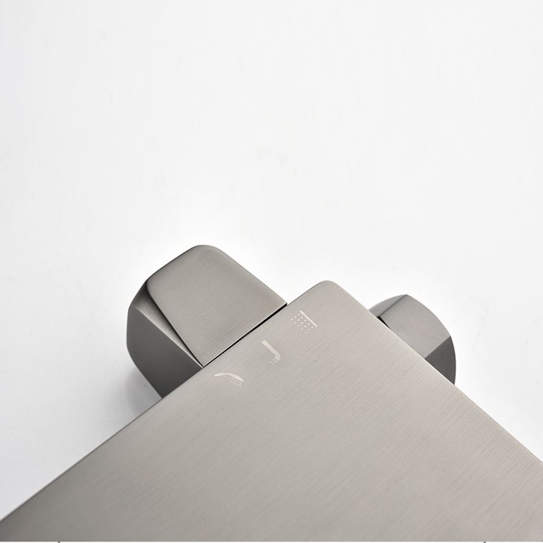 Grey Shower Set Knob Handle Handshower Wall Mounted Square Swivel Shower Set Clearhalo 'Bathroom Remodel & Bathroom Fixtures' 'Home Improvement' 'home_improvement' 'home_improvement_shower_faucets' 'Shower Faucets & Systems' 'shower_faucets' 'Showers & Bathtubs Plumbing' 'Showers & Bathtubs' 1200x1200_b3988115-8676-499b-b553-ad849256b282