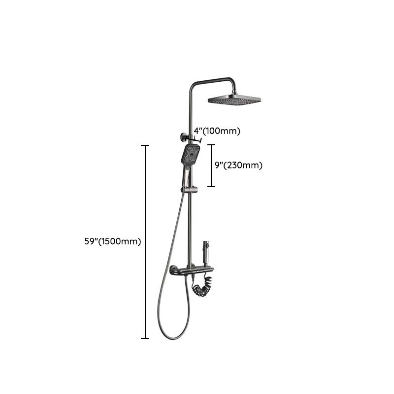 Modern Shower Set Brass Adjustable Spray Pattern Wall Mounted Shower Combo Clearhalo 'Bathroom Remodel & Bathroom Fixtures' 'Home Improvement' 'home_improvement' 'home_improvement_shower_faucets' 'Shower Faucets & Systems' 'shower_faucets' 'Showers & Bathtubs Plumbing' 'Showers & Bathtubs' 1200x1200_b39c52f5-19c8-4066-93ec-fd7bac35568f