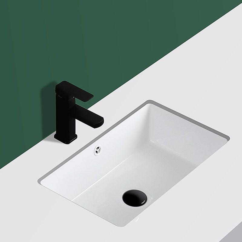 Modern Undermount Vanity Sink Rectangular Porcelain with Overflow Vessel Sink Clearhalo 'Bathroom Remodel & Bathroom Fixtures' 'Bathroom Sinks & Faucet Components' 'Bathroom Sinks' 'bathroom_sink' 'Home Improvement' 'home_improvement' 'home_improvement_bathroom_sink' 1200x1200_b39edc4e-292e-4383-97fe-a8141bff27b7